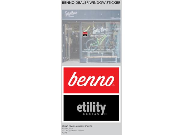 Benno Dealer Window Sticker 254 x 245mm Specially for Benno retailers 